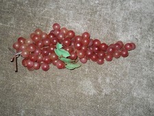 Large Cluster Artificial Rubber Plastic Red Grapes Fake Fruit  15 inch  