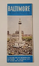 1971 Foldout Travel Brochure - A Visitors Map of Metropolitan Baltimore 