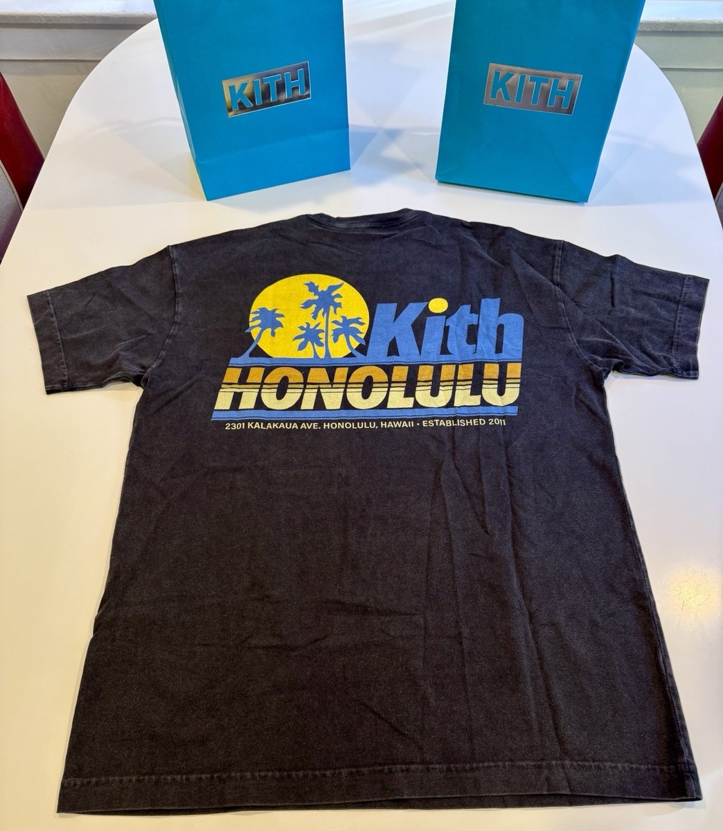 Kith Hawaii Honolulu Exclusive Palm Logo Vintage Tee XS Washed