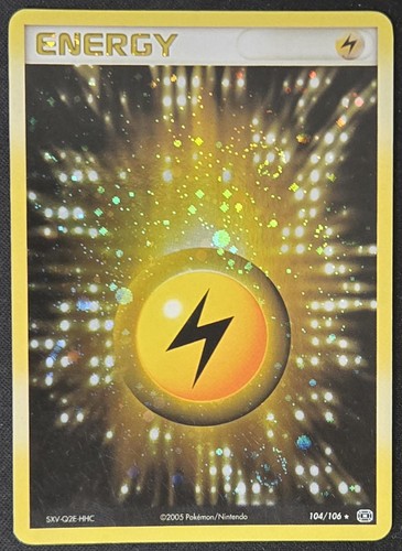 DOUBLE SWIRL Lightning Energy 104/106 EX Emerald Holo Rare Pokémon TCG 2005 LP