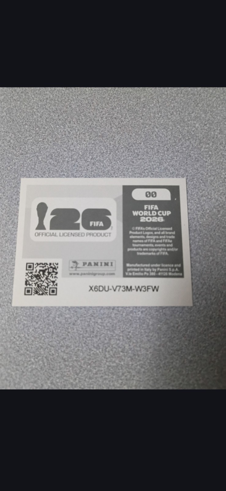 2026 Panini World Cup Logo Man Sticker (00) Free Ship view 2