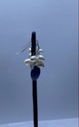 14K Yellow Gold Lapis Lazuli Freshwater Pearl Cluster Dangle Earrings 6.7g — photo 3