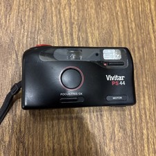VIVITAR PS44 35MM FILM CAMERA Built In Flash Focus Free/DX Tested  Working