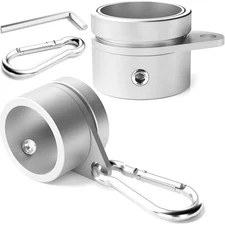 2× Flag Pole Rings 1.25 Inch Aluminum Alloy 360° Rotating Flagpole Mounting Ring