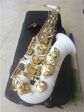 New Alto Saxophone A-992 white Gold Key Sax Professional With Case mouthpiece