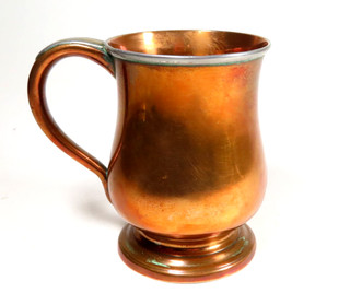 NICE 18TH CENTURY SILVER AND COPPER TANKARD MUG