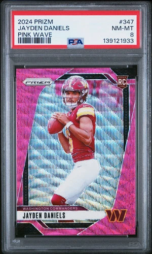 2024 Panini Prizm Jayden Daniels #347 Pink Wave PSA 8