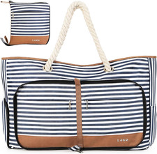 Beach Bag for Women - 35L Large Tote Bag, Waterproof  Sandproof, Zippered Carry