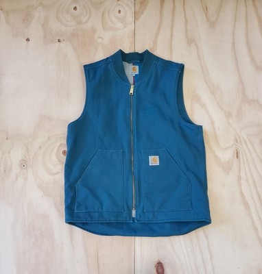 Carhartt ライトブルーベスト Rare Carhartt Stussy WIP 2015 Blanket Lined Vest Men's Teal Size L