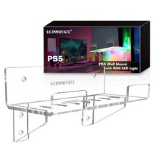 Acrylic Wall Mount for PS5 Wall Mount Kit with Dreamcolor LED Light Compatible