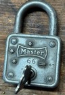 Vintage Master Lock Model 66 Padlock (made In Milwaukee, Wisconsin) With Key — photo 3