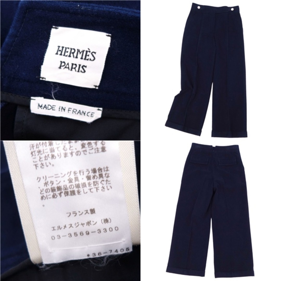 Hermes pants 23SS long wide serie button cotton bottoms women's 36 Used MOLO-0 thumbnail 6