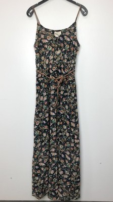 Khujo women's summer dress long dress sleeveless black/multicolor M