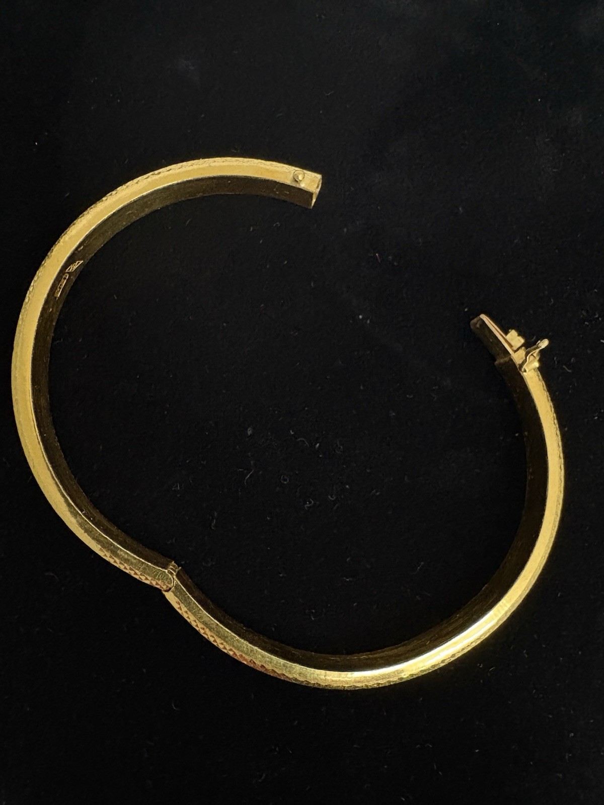 24K 999 Pure Solid Yellow Gold Hinged Bangle Brac… - image 4