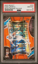 2023 Select #331 Sam LaPorta Field Level Neon Orange Pulsar Prizm RC /7 PSA 10