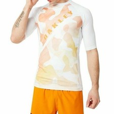 Oakley Mens T-Shirt White Camouflage Rashguard Sport Regular Fit 2XL