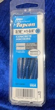 Phillips Flat-Head Concrete Screw Anchors TAPCON 24155 3/16" x 1-3/4" 8-Pack NEW