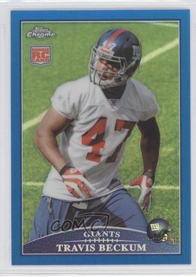 2009 Topps Chrome Blue Refractor Travis Beckum #TC167 2u3