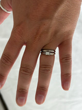 18ct White Gold Princess-Cut Diamond Engagement/Wedding Ring Set Size L