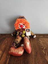 Dolmax Vintage Wind-Up Moving Musical Clown Doll Moves Head Working W/Tag