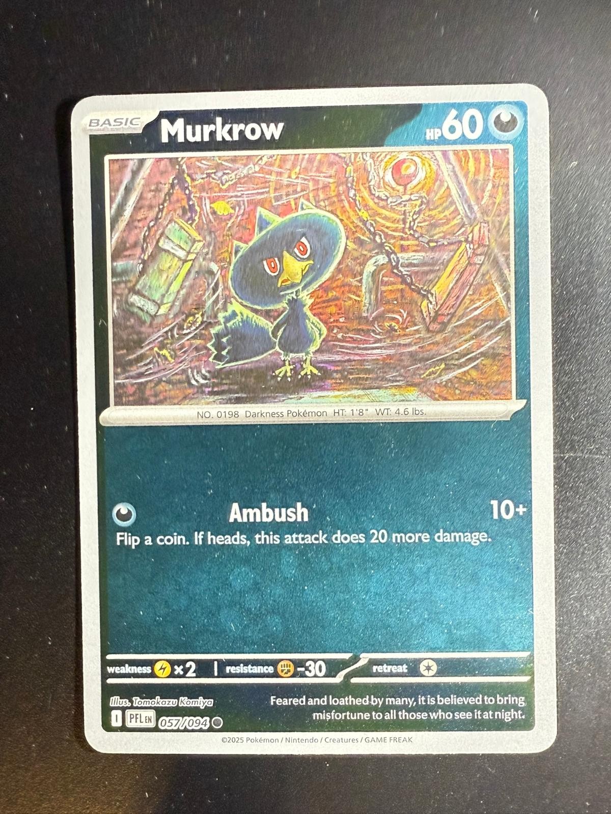 Murkrow 057/094 Phantasmal Flames Pokemon Lightly Played Tomokazu Komiya