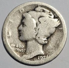 1921-P Mercury Dime 10c Silver Coin - 90% Silver (A164)