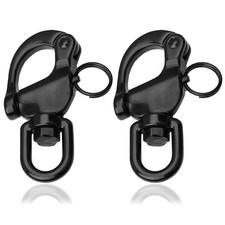 Black Snap Shackle 316 Stainless Steel Swivel Shackle Sailing Halyard, Quick ...