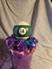 Vintage Number 14 Green Striped Pool Ball Replacement 