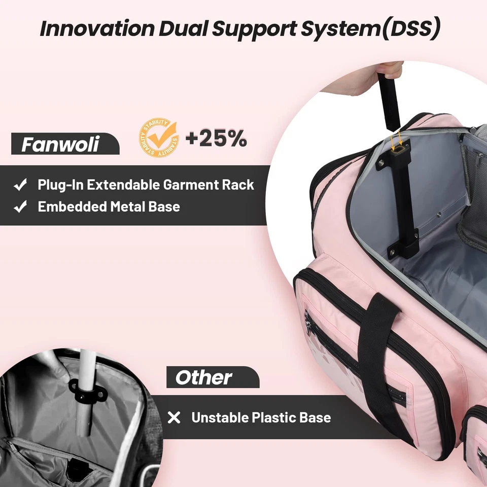 23" Dance Bag with Garment Rack and Privacy Cover | Upgraded Stable System & ... - Image 3 of 4