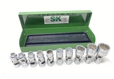 Vintage S-k Sk Tools Usa 14 Drive 6pt Sae Shallow Swivel Socket Set 10 Pc