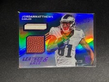 2014 Panini Absolute Jordan Matthews #JM Leather and Laces Football Patch #/20