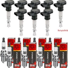 8x CHAMPION Zündspule + Zündkerze für Audi A5 Cabriolet 8F7 2.0 TFSI