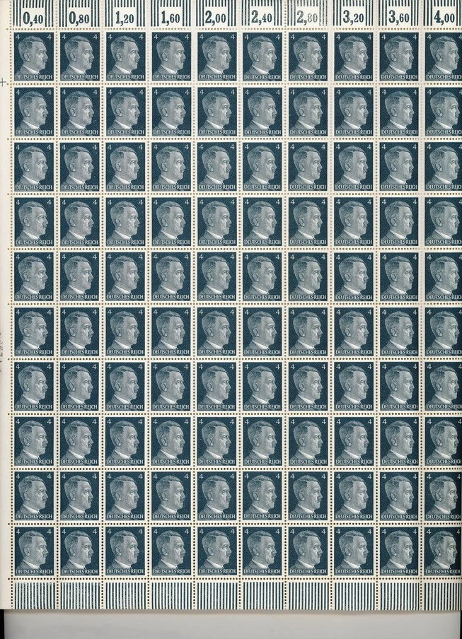 Лот марок Германии 10 листов 1941 WWII Третий рейх Гитлер выбор MNH F - Изображение 3 из 4