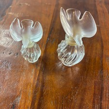 Vintage Nina Ricci Lalique L'Air du Temps Single Dove Perfume Bottles Set of 2