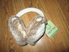 LADY OF ARAN fur and sweater material winter warm ear muffs NWT