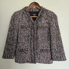 Talbots Tweed Blazer Jacket Womens 4P Petite Multicolor Boucle Classic Preppy