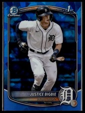 2025 Bowman Chrome Sapphire Justice Bigbie #BCP-215 1st Detroit Tigers