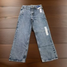 Old Navy Boys Blue Denim Baggy Jeans Size 12 Medium Wash Button Pockets 0407