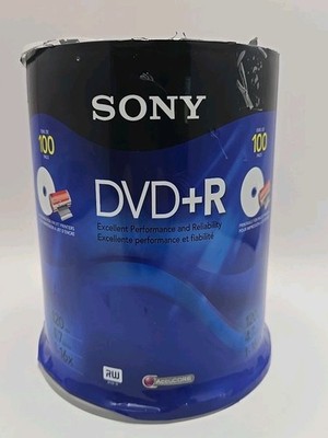 Sony DVD+R Printable Blank Discs 120 Min. 4.7 GB 16x 100-Pack Packaging Tore 