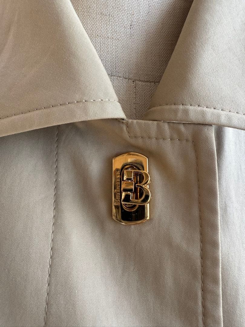 Burberry Trench Coat Beige Cotton With Gold Logo Size M For Women thumbnail 22