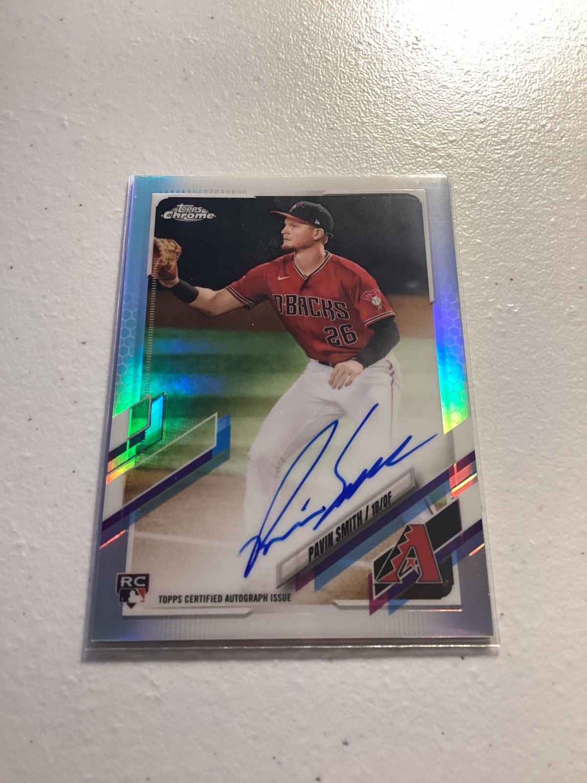2021 Topps Chrome - Rookie Autographs Pavin Smith #RA-PS Refractor /499 (AU, RC)