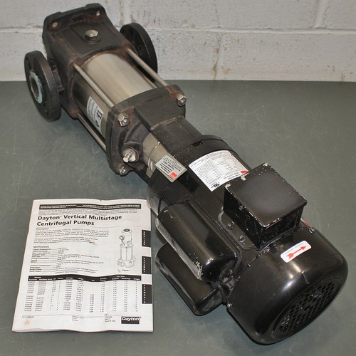 USED - Dayton Booster Pump 5UWJ3, 2 HP, 115/230V AC, 1-1/4" Flange, 11 Stage