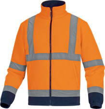 Giacca Pile Alta Visibilità Arancio/Blu o Giallo/Blu Deltaplus Zenith M-L-XL-2XL