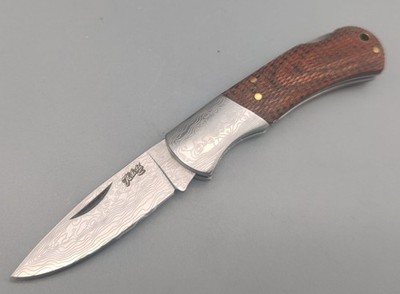 Herbertz Taschenmesser Damastoptik 420 Stahl Pakkaholz Backlock