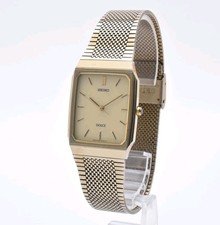 Vintage 1990 N MINT SEIKO Dolce 5E61-5A00 Gold 27mm Quartz Men's Watch JAPAN
