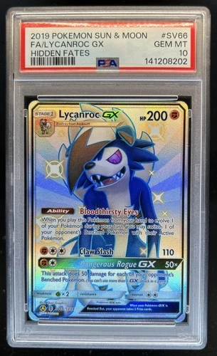 2019 Pokemon SM Hidden Fates Lycanroc GX #SV66/SV94 PSA 10 GEM MINT