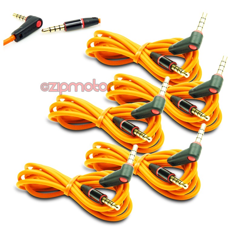 5X 4FT 3.5MM AUX L AUDIO CABLE CORD ORANGE FOR LG OPTIMUS G2 L9 HTC ONE MOTO X G