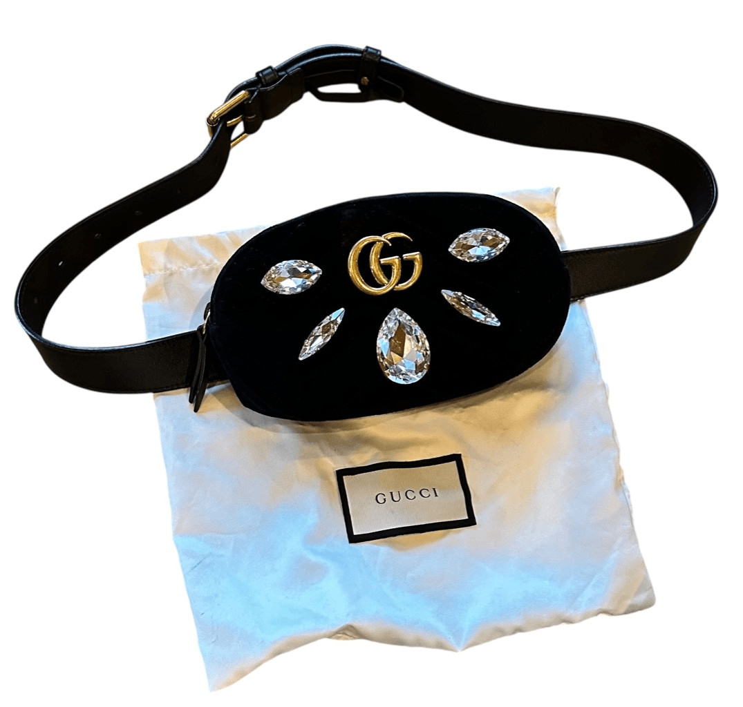 Gucci GG Marmont Crystal Belt Bag in Black image 2