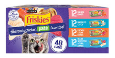 Wet Cat Food Pate, Soft Seafood and Chicken Variety Pack, 5.5 oz Cans 48 Count 
