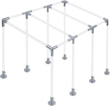 8-Leg Lean-To Canopy Fittings for under 1-3/8" Pipes, 16 Pcs Lean to Carport Fra